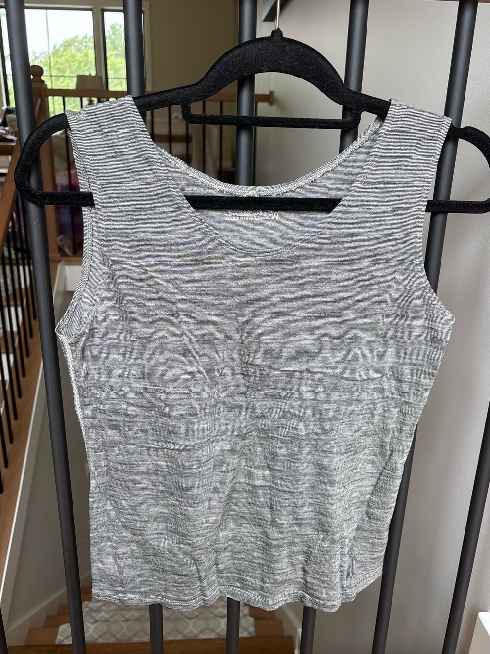 Smartwool 100% Merino Wool Black and Gray Hiking Tank Top